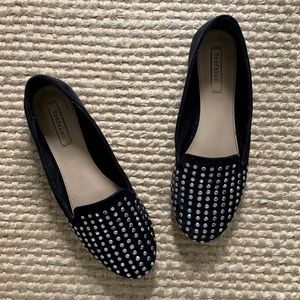 ZARA Black Studded Loafers